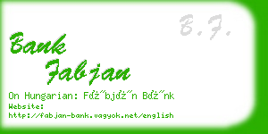 bank fabjan business card